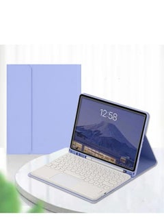 اشتري 2021 11 Pro Round Keycap Wireless Bluetooth Touch Keyboard Case Purple for Apple iPad في الامارات
