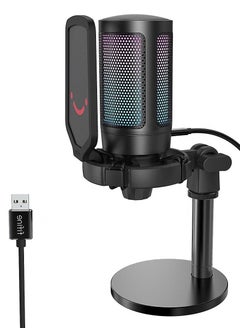 Buy FIFINE Gaming USB Microphone for PC PS5, FIFINE Condenser Mic with Quick Mute, RGB Indicator, Stand, Pop Filter, Shock Mount, Gain Control for Streaming Discord Twitch Podcasts Videos- AmpliGame - A6 in Saudi Arabia