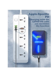 Buy LDNIO SC5415 Power Strip 5 AC Outlets With 3 USB Port QC 3.0 And 1 Port PD 20W and Total 2500W in Egypt