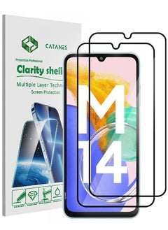 اشتري 2 Pack Samsung Galaxy M14 5G Screen Protector Full Coverage Screen Protector Clear Anti-Bubble Shield Tempered Glass Screen Protector في الامارات