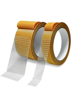 Buy Double Sided Fabric Tape Heavy Duty, Double Stick Carpet Tape, Fabric Tape Multifunctional Double-Sided 1inch/2inchx33FT(10m) High Stickness Strong 2 Sided Tape 2 Rolls in Saudi Arabia