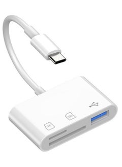 Buy Multifunctional 3-in-1 USB C SD Card Reader,Type-C Card Reader for USB C Device ,TF Card Adapter Support Dual Read and Write(White 3.0) in Saudi Arabia