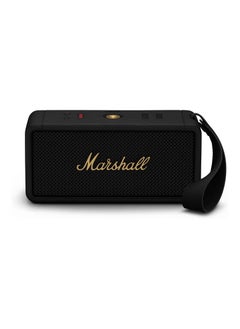 Buy Middleton Speaker with 20+ Hours of Playtime Black / Brass, Water Resistant IP67 in Saudi Arabia