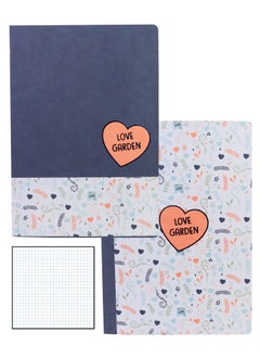 اشتري 2-Piece A4 Size 5mm Sqaure Lined Notebook في الامارات