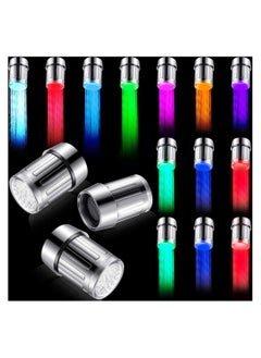 اشتري Color Changing Faucet Adapter, 3 Color Change Automatically LED Water Faucet, for Kitchen and Bathroom, Fixed LED Faucet في السعودية