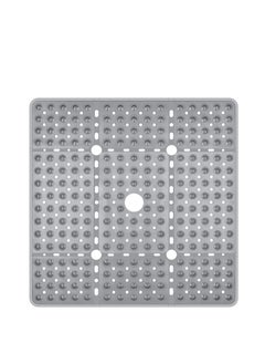 Buy Shower Mat Non Slip 27"X27" Bathtub Mat Non Slip Square Shower Mats for Shower Stall or Large Bathtub Mat with 240 Powerful Suction Cups and Drain Holes Machine Washable Grey in UAE