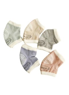 Buy Pair of 5 Ergonomically Designed Baby Cotton Knee Pads, Soft, Stretchy, Breathable Elastic Fabric in UAE