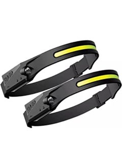 Buy 2 Pack Rechargeable LED Headlamp  230 Headlight with Motion Sensor  Lightweight  Weatherproof 2 Light Source Head Lamp Flashlight for Camping Hiking Running in UAE