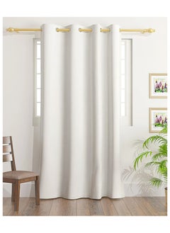 اشتري Solid Dyed Blackout Curtains With Groomets - Polyester-Single Window Curtain- Sound, Sunlight And Heat Insulation- 240X140Cm -  White في الامارات