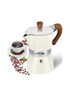 اشتري GStorm Espresso Maker,  Mocha Pot, Multifunction Aluminum Stove Top, Espresso Maker - White في الامارات