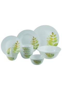 Buy Dinner Set 44Pcs Ivory Autumn Shadow - Opal Glass Dinnerware, Floral Design, Multi-colored, Dishwasher Proof, and Microwaveable. in Saudi Arabia