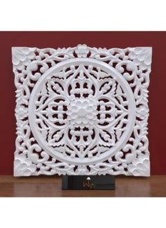 Buy Premium Wooden Decoration Hand Carved Wall Panel (MDF Wood) White in UAE