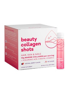 Buy Marine Collagen Shots (20 vials x 25ml) | Hair, Skin & Nails | 10g Marine Collagen, Hyaluronic Acid, Biotin and Vitamin C in Saudi Arabia