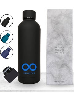 اشتري Stainless Steel Water Bottle, Double Wall Vacuum Insulated Flask, 500 ML/17 OZ, Leakproof, BPA Free, perfect for kids, school, office, gym and sports (Matte Black) في الامارات