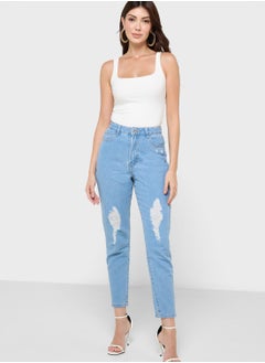 Buy High Waisted Mom Jeans in UAE