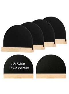 Buy Mini Chalkboard Signs with Easel Stand, 6-Pack Half Circle Double Sided Chalkboard Wooden Chalkboards for Desktop, Food Signs, Wedding Signs, Message Boards, Place Cards, and Event Decorations in Saudi Arabia