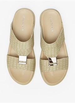 Buy Men's Textured Slip-On Sandals in Saudi Arabia