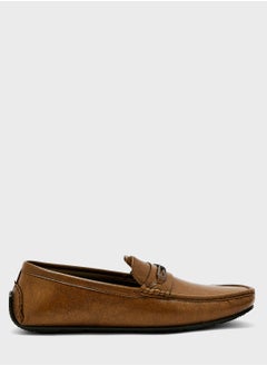 Buy Metal Saddle Detail Moccasins in UAE