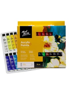 Buy Mont Marte Acrylic Paint Set 24 Colors 12Ml Perfect For Canvas Wood Fabric Leather Cardboard Paper Mdf And Crafts in UAE