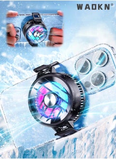 Buy Mobile Phone Cooler, Phone Cooling Fan for Gaming And Live Streaming，Two Speed Adjustment, Fixture Design, Semiconductor Phone Cooler with RGB Light,Mini Phone Fan for Mobile Phone Tablet PC ipad in UAE