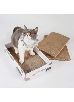 Buy Mumoo Bear Cat Scratcher Cardboard, 3 Layers Design Kitty Cat Scratching Pad Recycle Corrugate Scratcher Cat Scratch Bed Long Lasting Reversible in UAE