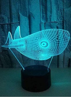 اشتري Multicolor Night Light Whale 3D Multicolor Night Light Touch Remote USB 3D Light Custom Gift Novel LED Multicolor Night Light USB LED 3D lamp في الامارات
