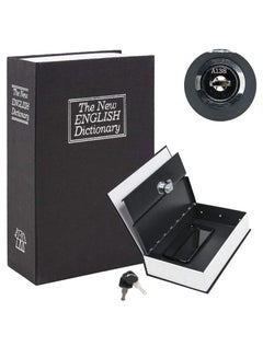 اشتري Book Safe with Key Lock Home Dictionary Diversion Secret Book Metal Safe Lock Box 26.7x20x6.5cm - Black Large في الامارات