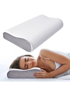 اشتري Contour Pillow Cervical Memory Foam Pillow Bed Sleep Pillow Orthopedic Neck Support Pillow with 2 Adjustable Height Washable Cover Ergonomic Pillow for Side Back Stomach Sleepers Shoulder Pain Relief في السعودية