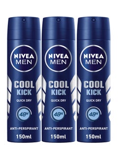 Buy Deodorant Spray Cool Kick Fresh Scent Pack of 3 in UAE