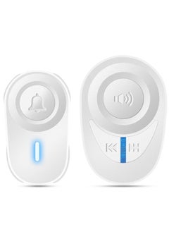 اشتري Wireless Doorbell, Waterproof Doorbell Kits - Door Chime at 1000 Ft of Open Range, 48 Melodies, 85dB Alarm Tone, 5 Level Volume and Led Flash for Home, Office, Shop (White) في السعودية