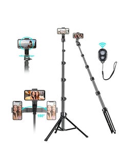 اشتري Selfie Stick For Phone Size 4.5-6.2Inch Extendable to 160cm Selfie Stick Tripod with Bluetooth Wireless Remote Phone Holder (160cm) في الامارات