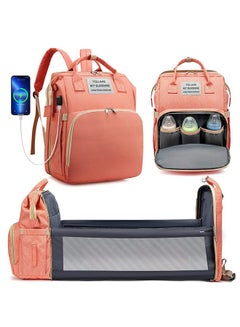Buy Diaper Bag Backpack with Changing Station Travel Diaper Backpack Changing Baby Bag for Boys Girls Support Waterproof Foldable Large Capacity with USB Charging Port in Saudi Arabia