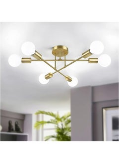 Buy Modern Gold Sputnik Chandeliers,6-Light Ceiling Lights for Living Room,Dining Room,Bedroom,Kitchen in UAE