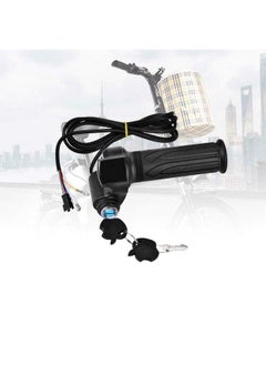 Buy Universal Electric Bike Handlebar Grips, 1 Pcs Waterproof Lcd Battery Voltage Display Bike Twist Throttle Grips With Lock Function For Ebike, Scooter in UAE