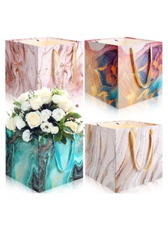 Buy 4 Pcs Extra Large Gift Bag, 11.8 Inch Square Bag, Marble Bag, Square Large Wedding Gift Bag, Huge Birthday Bag Paper Bags, with Handles for Party Holiday Bridal Engagement Present, Gift Wrap Bags in Saudi Arabia