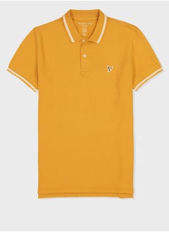 Buy Logo Slim Fit Pique Polo in UAE