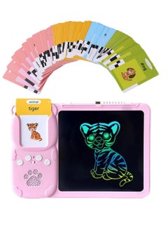 Buy LCD Drawing Tablet Educational Toy to Learn Arabic and English For Kids With 510 Sight Words Talking Flash Cards Pocket Speech Audible Flashcards with Writing Board for Kids - Early Education Device in UAE