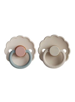 Buy Pack Of 2 Daisy Latex Baby Pacifier 6-18M, Cotton Candy/Sandstone - Size 2 in Saudi Arabia