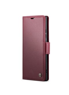 Buy Flip Wallet Case For Samsung Galaxy Note 20 Ultra [RFID Blocking] PU Leather Wallet Flip Folio Case with Card Holder Kickstand Shockproof Phone Cover (Red) in Egypt