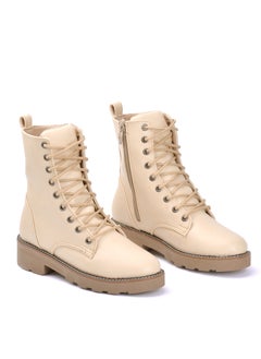 Buy Half Boot Leather And Zipper-BEIGE in Egypt