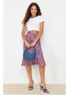 اشتري Multicolored Midi Skirt with Viscose Fabric with Flounce Edge TWOSS19FG0026. في مصر