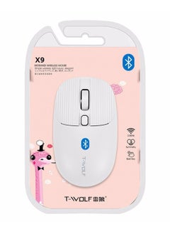 اشتري X9 Bluetooth Mouse , 4 Buttons,  Bluetooth V5.2, 1600DPI Optical Sensor, Ergonomic Design, Life 3 Million , Effective distance 10m – Battery included | White في مصر