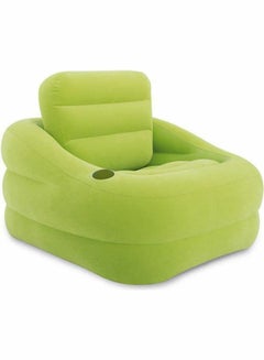 Buy Intex Inflatable Indoor Or Outdoor Accent Chair With Cup Holder Combination Green 97x107x71m in Saudi Arabia