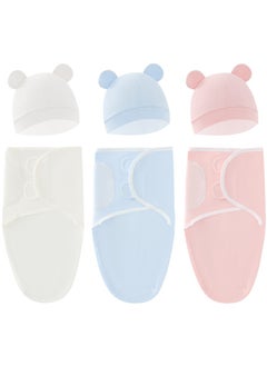 Buy Preemie Swaddle Blanket Wrap with Hat Set Cotton Baby Swaddle Wrap Hat Set for Preemie Newborn Boys Girls in Saudi Arabia