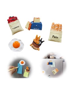 اشتري 5 Pieces Refrigerator Magnets, Fun 3d Refrigerator Magnet Decoration Simulated Food Ornaments Message Stickers for Refrigerators, Whiteboards, Maps, Calendars, and Other Magnetic Items في الامارات