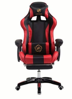 Buy Gaming Chair Ergonomic Racing Chair High Back Computer Chair with Height Adjustable Headrest and Lumbar Support Esports Swivel Chair with Adjustable Footrest Red Black in Saudi Arabia