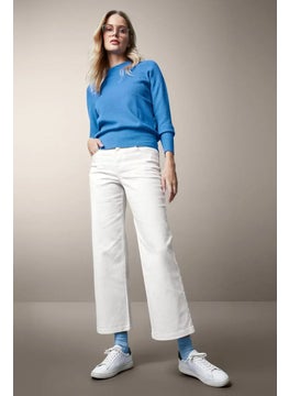 اشتري Women Regular Fit Plain Stretchable Jeans, White في الامارات