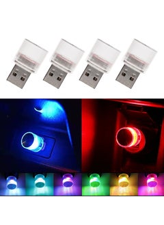 Buy 4PCS USB LED car interior mood light, night light mini LED Decorative Light, Plug-in USB Car Port Charging Light, Universal Mini USB LED Light For Car, Bedroom, Can Change Color With The Rhythm of music (colorful) in Saudi Arabia