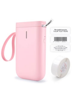 Buy Wireless Handheld Label Machine, D11 BluetoothThermal Label Printer with 1 Roll Label Paper, Compatible with iOS/Android for Home/Office (Pink) in UAE