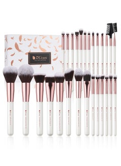 Buy DUcare Makeup Brushes Set Professional 27Pcs Makeup Brushes Premium Kabuki Foundation Blending Face Powder Blush Concealers Eye Shadows Make Up Brushes Kit, White in UAE